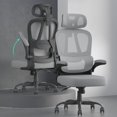 thumbnail image 4 of Computer Chairs  Ergonomic Office Chair  Breathable Mesh Desk Chair for Adults   Back Office Chair with Lumbar Support & Flip-up Armrests  Executive Swivel Office Chair, 4 of 5