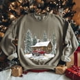 thumbnail image 2 of Cozy Winter Cabin Sweatshirt – Vintage Truck and Snowy Forest Scene, All Sizes & Colors, 2 of 2