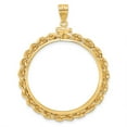 thumbnail image 4 of FJC Finejewelers 14 kt Yellow Gold Rope 30.0mm x 3.00mm Screw Top Coin Bezel Pendant, 4 of 6