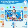 thumbnail image 3 of Tummy Time Mat,Qissep Baby Blue Water Play Mat,Inflatable Infant Baby Water Mats for 3 to 24 Months,Fun Activity Center for Stimulate The Sensory Development of Babies, 3 of 7