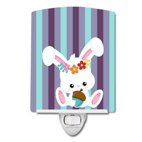 Caroline's Treasures BB6790CNL Bunny Rabbit Ceramic Night Light, 6x4x3", multicolor
