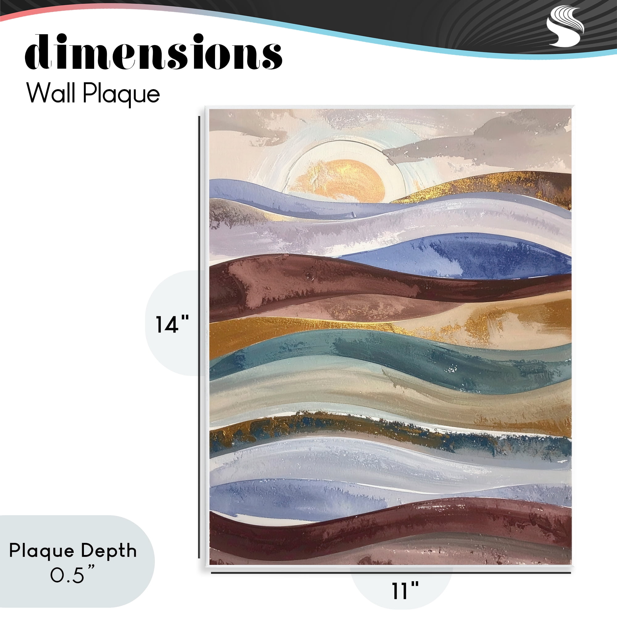 Stupell Industries Layered Ocean Flow Wall Plaque Art, design by Alonza Saunders