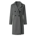 thumbnail image 3 of Fangasis Women Outwear Long Sleeve Jacket Button Down Coat Ladies Double-Breasted Overcoats Open Front Cardigan Gray 4XL, 3 of 7