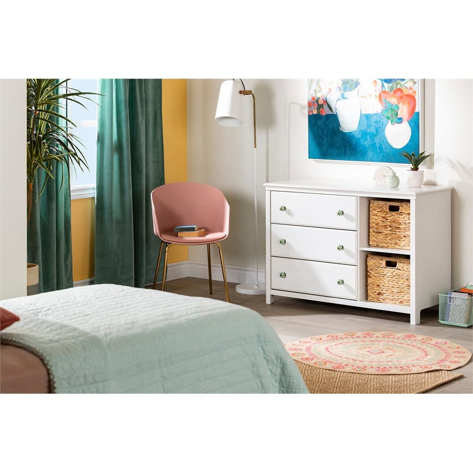 Cotton candy 3 drawer 2024 combo dresser with cubbies