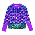 thumbnail image 3 of YUUMIN Swim Top for Girls Tie Dye Upf 50+ Long Sleeve Rash Guard Shirts Swimsuit Tanks Sun Cover Up Purple 16, 3 of 5