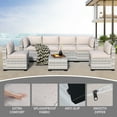 thumbnail image 6 of 7-Piece Outdoor Sectional Patio Furniture Set, All-Weather Wicker Rattan Sofa with Thick Washable Cushions & Tempered Glass Table, Perfect for Garden, Poolside, Backyard (Dusty Gray), 6 of 8