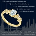 thumbnail image 3 of Gem Stone King 18K Yellow Gold Plated Silver Sky Blue Aquamarine Greek Olive Vine Branch Engagement Ring for Women (0.96 Cttw, Oval 7X5MM, Gemstone Birthstone, Available in Size 5, 6, 7, 8, 9), 3 of 7