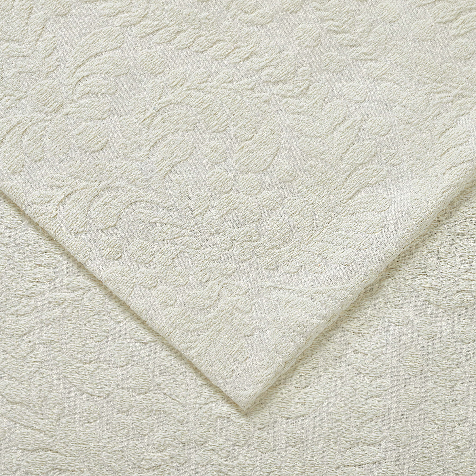 Superior 3 Piece Aspen Cotton Blend Ivory Bedspread Set, Full