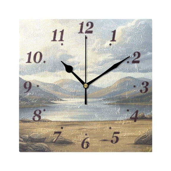 7.78in Riverside Square Wall and Table Clock Dual Use Vintage Design in Black or Gold