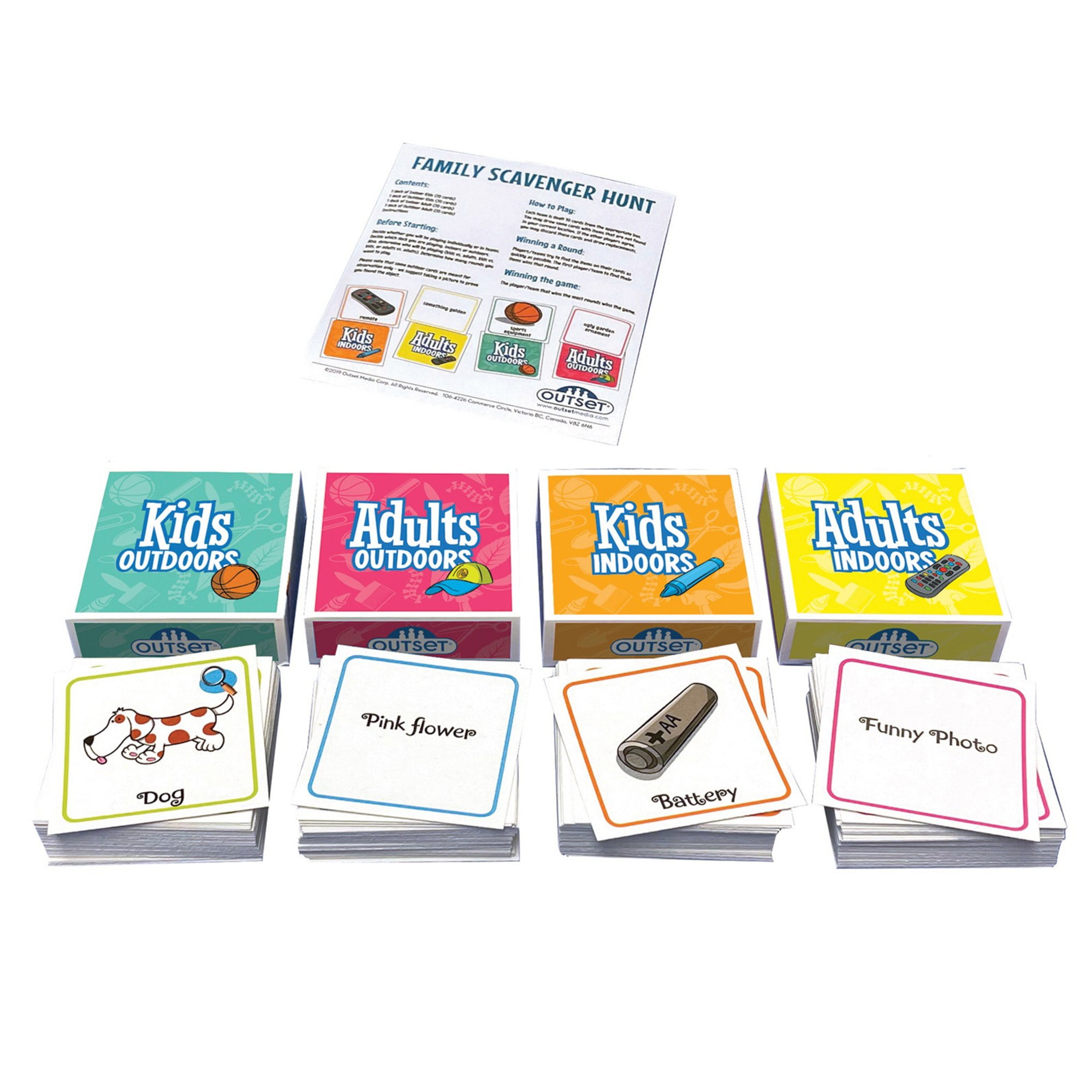 Family Scavenger Hunt In A Box - Updated Version, Outset Media, Indoor & Outdoor Game For Children & Families, Search For Objects On Your Cards, 2+ Players, Kids & Adults Ages 6+