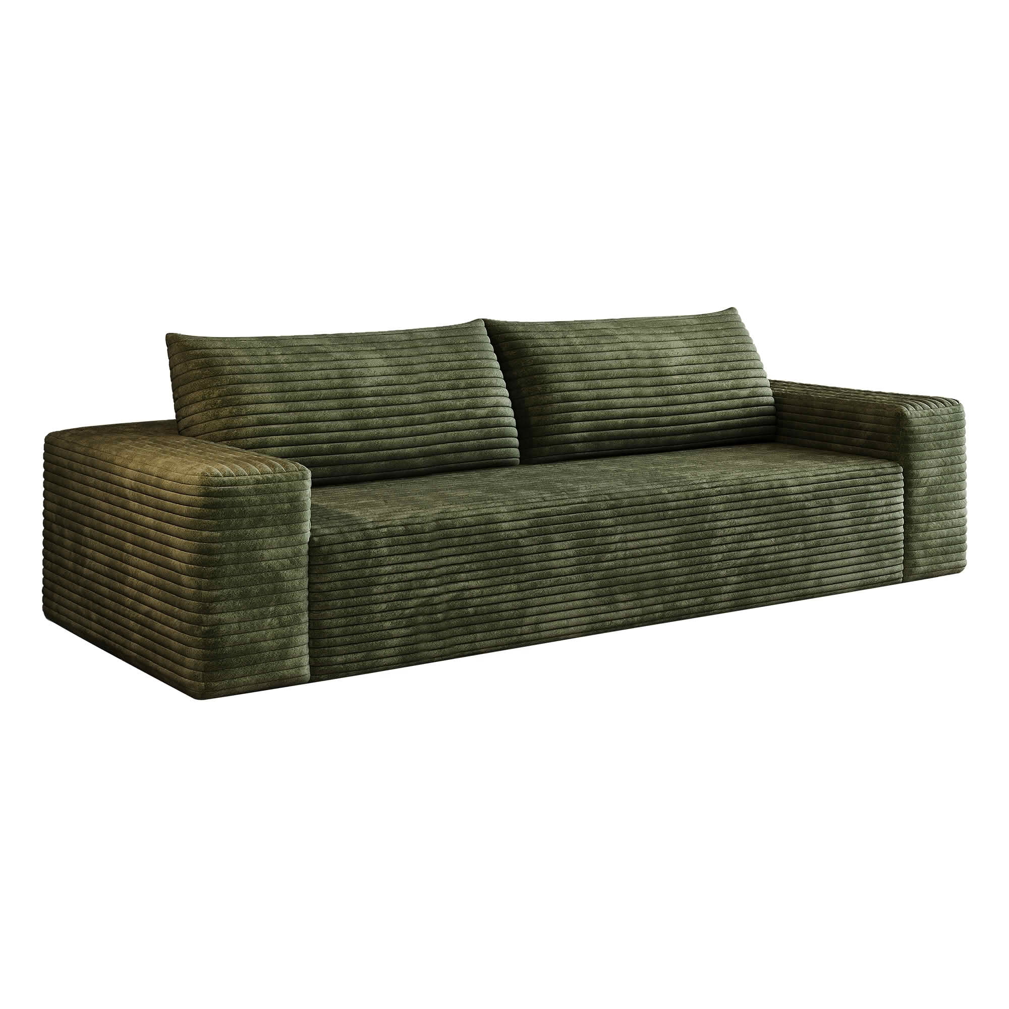 MAYEERTY 71 Inch 3‑Seater Corduroy Sofa, Deep‑Seat Comfy Couch, No Assembly Required for Living Room Bedroom Conference Room