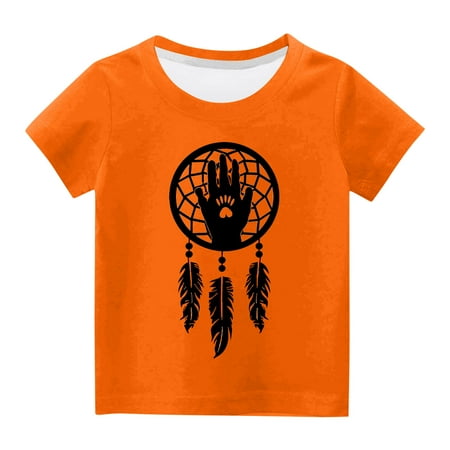 

Penkiiy Orange Shirt 2024 for Kids Unisex Round Neck T-Shirt for Child for 4-16 Years