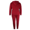thumbnail image 5 of Frontwalk Tracksuit for Women Casual Long Sleeve Sets 2 Piece Outfit Zip Sweatshirt Sport Pants Activewear Red 3XL, 5 of 9