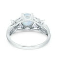 thumbnail image 3 of Art Deco Round Ring Lab Created White Opal 925 Sterling Silver Size 5, 3 of 6
