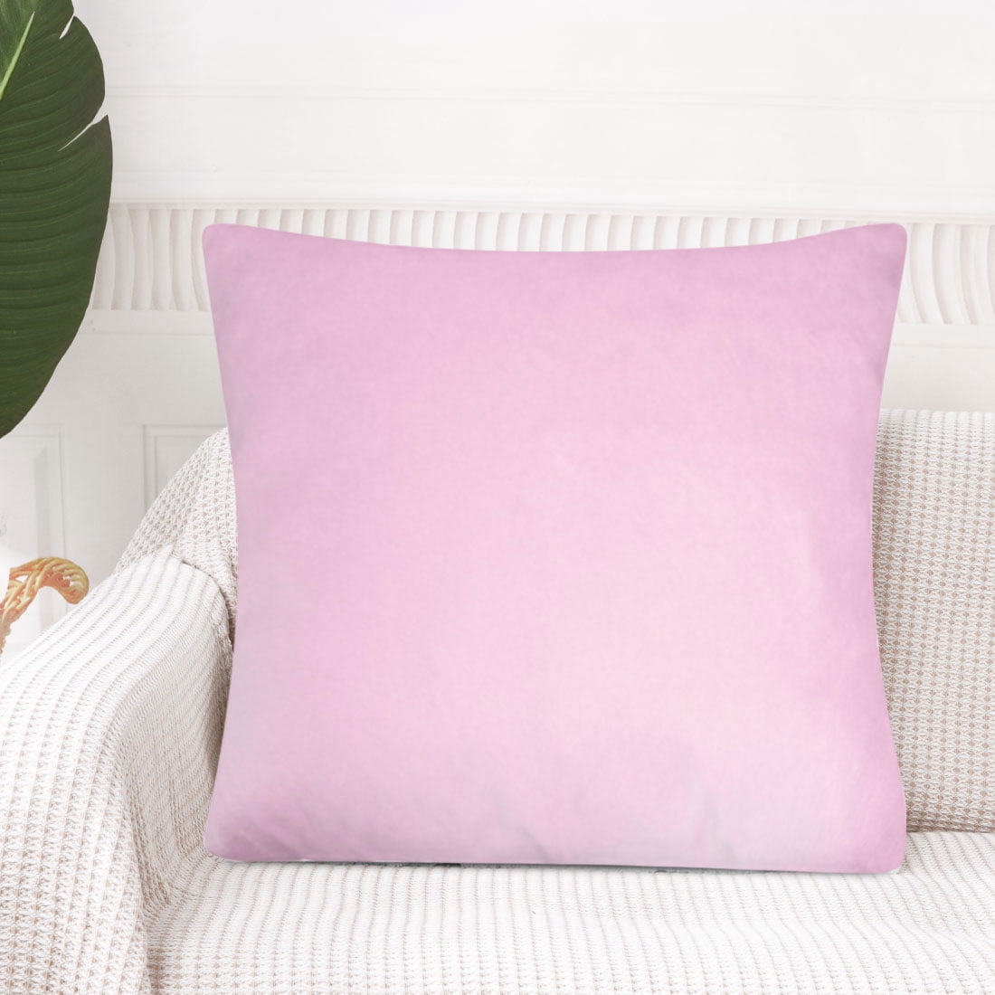 Unique Bargains 2Pcs Soft Viscose Velvet Decorative Throw Pillowcases 24"x24" Lilac