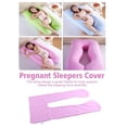 thumbnail image 2 of Funda de almohada de embarazo en forma de U, de algodón desmontable para dormir de cuerpo completo, funda de soporte de maternidad (rojo rosa), 2 of 4