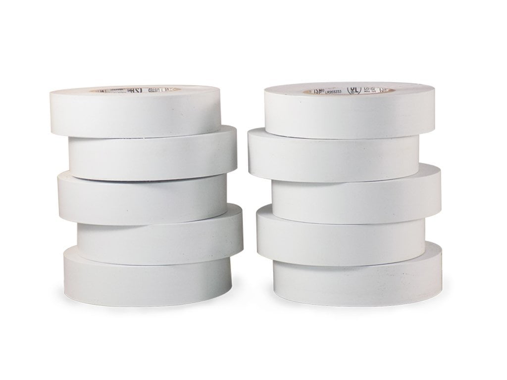 20 ROLLS PTC UL LISTED WHITE PVC INSULATING ELECTRICAL ELECTRIC TAPE 3/4" x 50' 