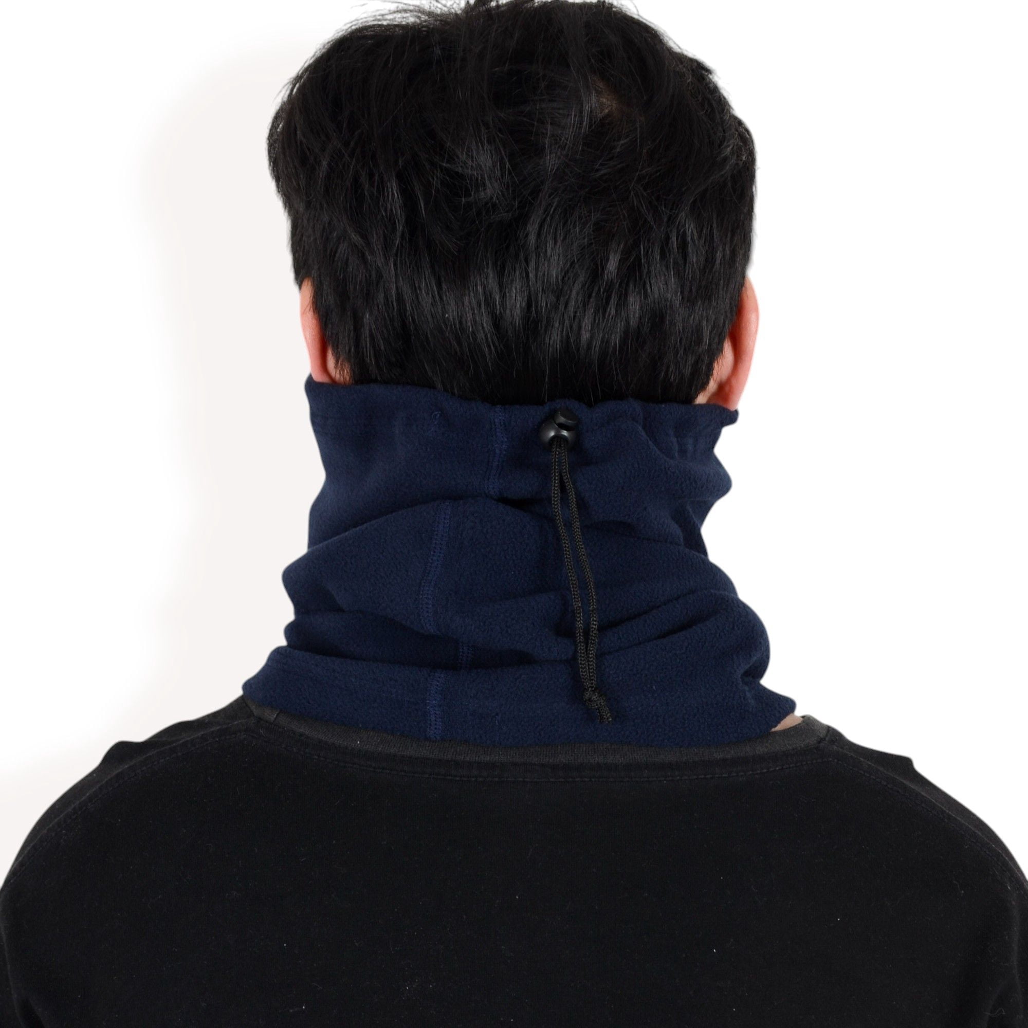 Men's Winter Neck Warmer Fleece Gaiter Neck Cover Balaclava Outdoor Windproof Face Cover Mask- Navy