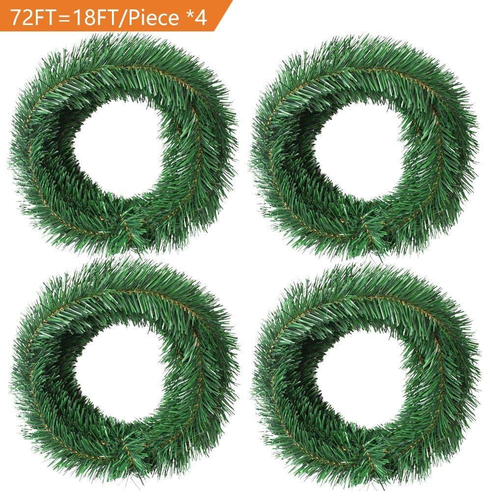 Pack of 1 Premium Quality Home Garden Artificial Greenery or Wedding Party Decorations 50 Foot Garland for Christmas Decorations Non-Lit Soft Green Holiday Decor for Outdoor or Indoor Use