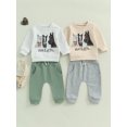 thumbnail image 3 of Elippeo Toddler Boys Fall Outfits Letter Horse Head Print Long Sleeve Sweatshirts and Long Pants 2Pcs Clothes Set 6 12 18 24 Months 3 4 5 Years, 3 of 9