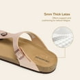 thumbnail image 3 of DREAM PAIRS Arch Support Thong Sandals for Women Casual Leather Flip Flops Dressy Slides with Soft Cork Footbed Adjustable Strap for Summer Beach Vacation, 3 of 8