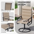 thumbnail image 5 of ELPOSUN Patio Swivel Chairs Set of 2, Outdoor Dining Chairs High Back Padded All Weather Breathable Textilene Outdoor Swivel Chairs with Metal Rocking Frame for Lawn Garden Backyard Deck, Khaki, 5 of 8