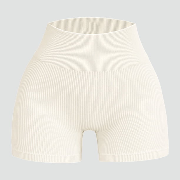 MKLEKYY Pantalones Cortos para Mujer, Deportivos, Sin Costuras, Acanalados, para Entrenamiento, Yoga