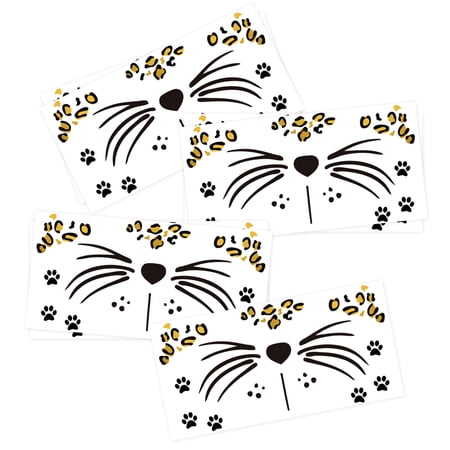 7 Sheets Leopard Face Temporary Tattoos, Leopard Face Fake Tattoos for Kids and Adults - Perfect for Halloween Parties, Festivals