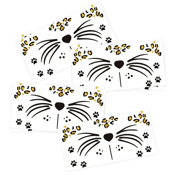 7 Sheets Leopard Face Temporary Tattoos, Leopard Face Fake Tattoos for Kids and Adults - Perfect for Halloween Parties, Festivals