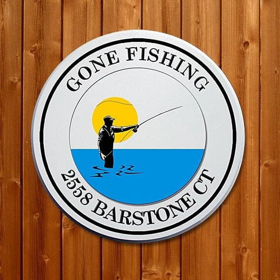 West Coast Curb-N-Sign Fishing Welcome Plaque, Customized for You!