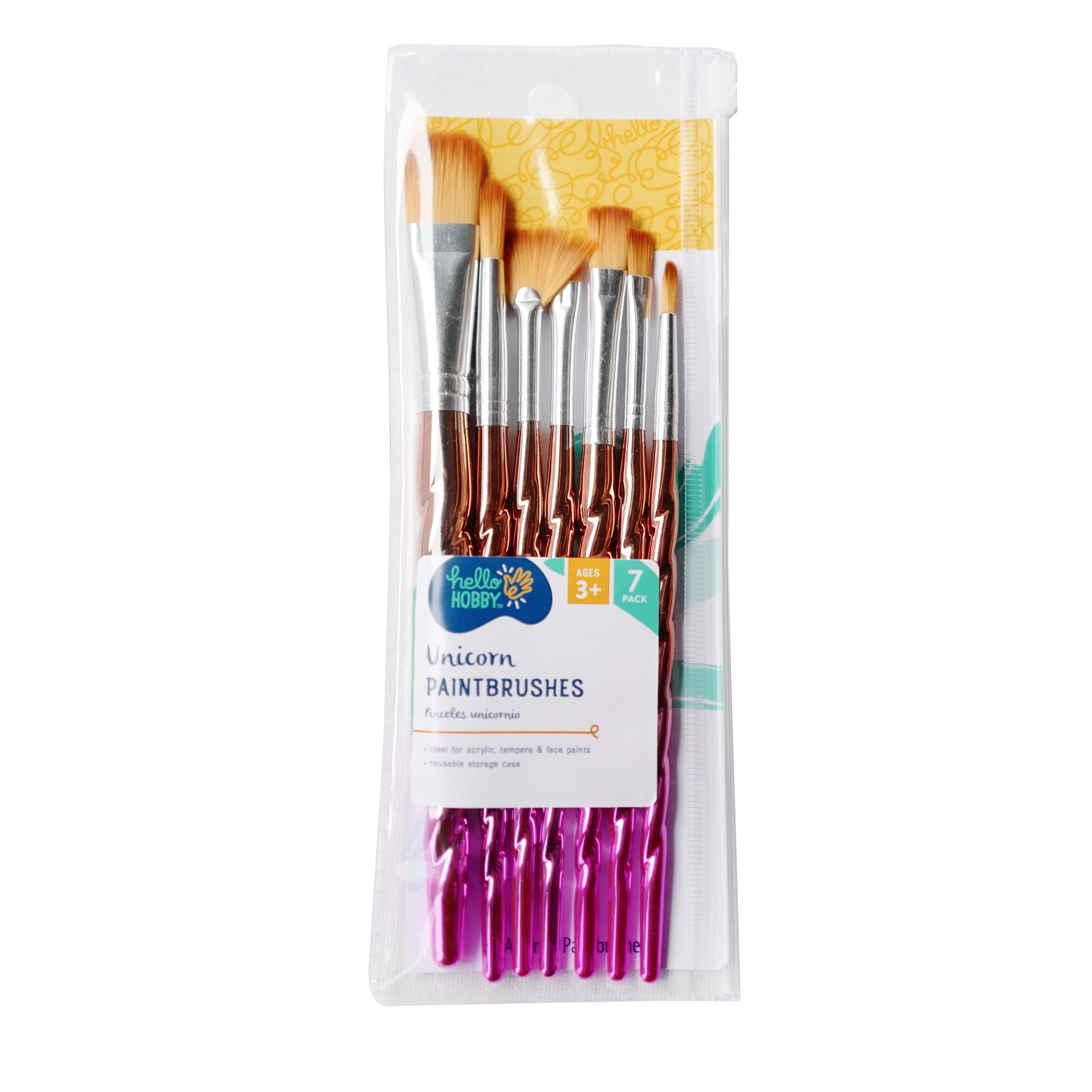 Hello Hobby Assorted Unicorn Twist Paint Brush Set, Pack