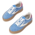 thumbnail image 4 of LUCKY STEP Womens Suede Thick Sole Sneakers Retro Rubber Fashion Casual Shoes,Blue&White, 4 of 7