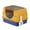 Orange, variant on Flip-Top Enclosed Cat Litter Box, Stainless Steel Litter Pan with Plastic Bottom Basin, Activated Carbon Odor Control Splash Proof Dog-Proof Cat Toilet with Litter Scoop and Double-Layer Mat