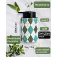 thumbnail image 2 of ABCISI Soap Dispenser, ​​Modern Ceramic Soap Dispenser with Fashionable appearance design for Kitchen Bathroom Decor, 12ounce Refillable Liquid Dispenser for Kitchen  (Green Rhombus Pattern), 2 of 12