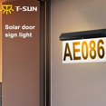 thumbnail image 1 of Solar Door Sign Lights Outdoor Waterproof Digital Wall Mounted Address Number Plate Doorway Garden Lights, 1 of 5