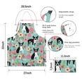 thumbnail image 7 of Green Boston Terrier and Flower Apron-Garden Aprons for Women with Pockets-Cotton Linen Waterproof Kitchen Cooking Gardening Aprons Adjustable for Kitchen,Cooking,BBQ and Salon 33x27 Inch, 7 of 7