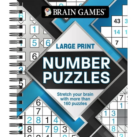Brain Games Large Print Brain Games - Large Print Number Puzzles: Stretch Your Brain with More Than 160 Puzzles, (Spiral-Bound)