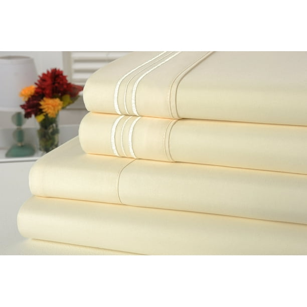 1800 Count Bamboo Egyptian Comfort Extra Soft 3 Line Embroidered Bed