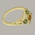 thumbnail image 5 of LBG British Made Solid 14k Yellow Gold Natural Citrine & Peridot Womens Anniversary Ring - 33 size options - Size 10.25, 5 of 7
