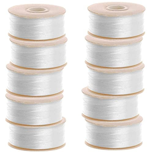 Nymo 10 Bobbins of 64 Yards Size D White Nylon Beading Thread for Delica Beads