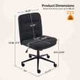 thumbnail image 6 of Ktaxon Mid Back Armless Office Chair, Linen Blend Desk Chair, Swivel Reading Chair for Home Office, Bedroom Black, 6 of 8