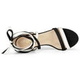thumbnail image 4 of BLISSFUL STEP Women's Open Toe Color Block Lace Up Heel Sandals, 4 of 6