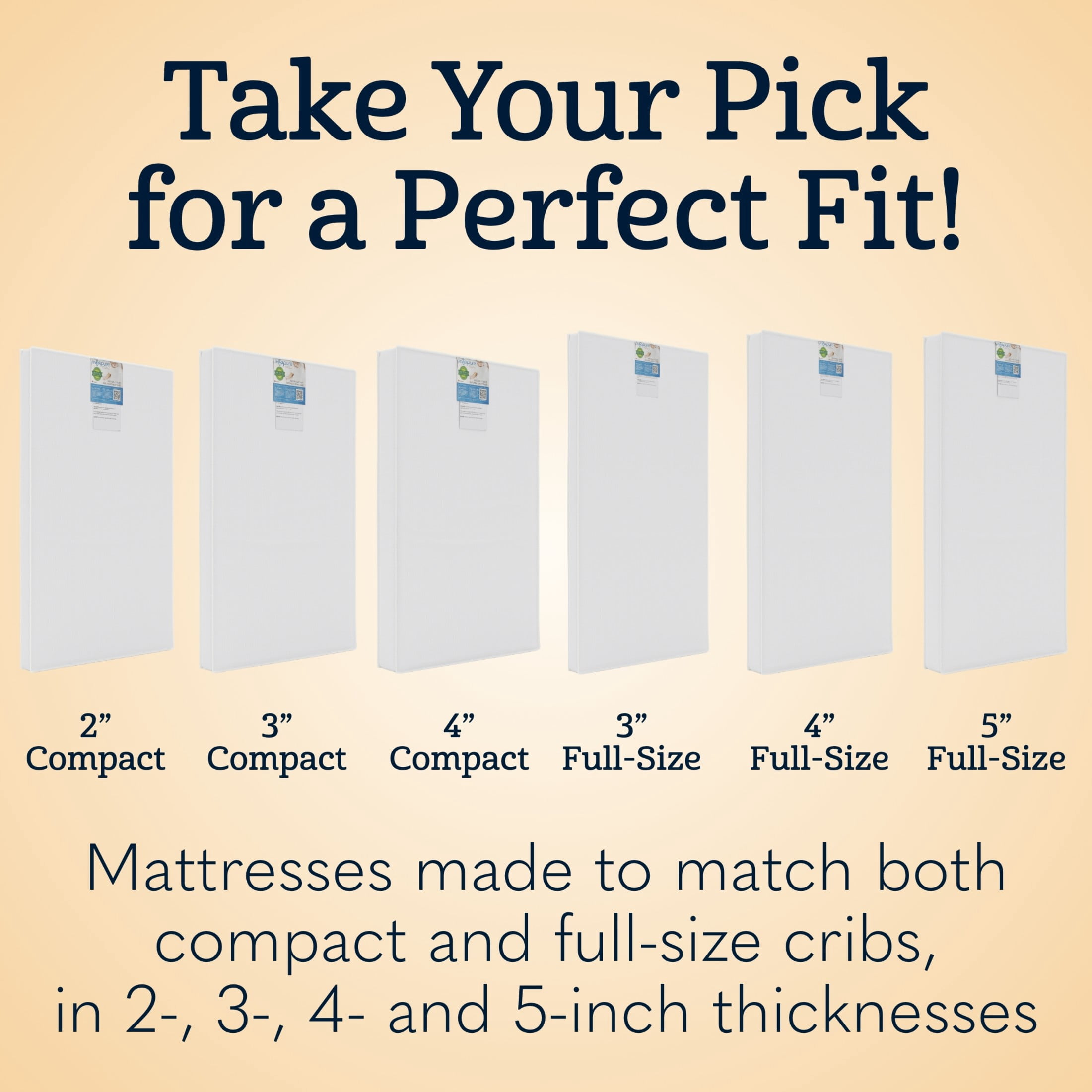 Foundations InfaPure 3" Compact Crib Mattress, Foam, Hypoallergenic, Easy to Clean, White