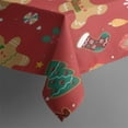 thumbnail image 5 of Red Christmas Gingerbread Man Pattern Square Tablecloth,Waterproof Square Table Cover,Wipeable Spillproof Washable Table Cover for Home Kitchen Party Decor 42"X42"(107x107cm), 5 of 6