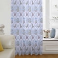 thumbnail image 5 of Spring Floral Sheer Curtains 72 Inches Long, Retro Flowers Leaves Botanical Light Blue Light Filering Curtains, Breathable Simi Curtain Privacy Drapes for Living Room Bedroom Window Treatment, 5 of 9