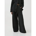 thumbnail image 5 of Women'S Drawstring Wide Leg Jeans Low Waisted Loose Fit Denim Pants Black XS, 5 of 9