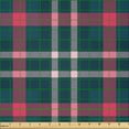 thumbnail image 2 of Ambesonne Buffalo Plaid Fabric by the Yard Microfiber, Modern Check Tartan, 3 Yards, Dark Teal and Hot Pink, 2 of 2
