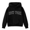 thumbnail image 5 of Hoddies Kids City Name Letter Print Black Hoodies Casual Long Sleeve Classic Hoodie Winter Clothes Toddler Girls Clothes 3T, 5 of 7