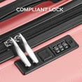 thumbnail image 3 of Gowill 3 Piece Luggage Sets 20"/24"/28" Lightweight Hardside ABS Checked Suitcases with Spinner Wheels, Pink, 3 of 8