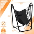 thumbnail image 2 of G TALECO GEAR Hammock Chair with Stand, Heavy-duty Hanging Chair with Stand, Sturdy Swing Chair Stand 350lbs, Hammock Chair Included, for Indoor Outdoor, Gray, 2 of 7
